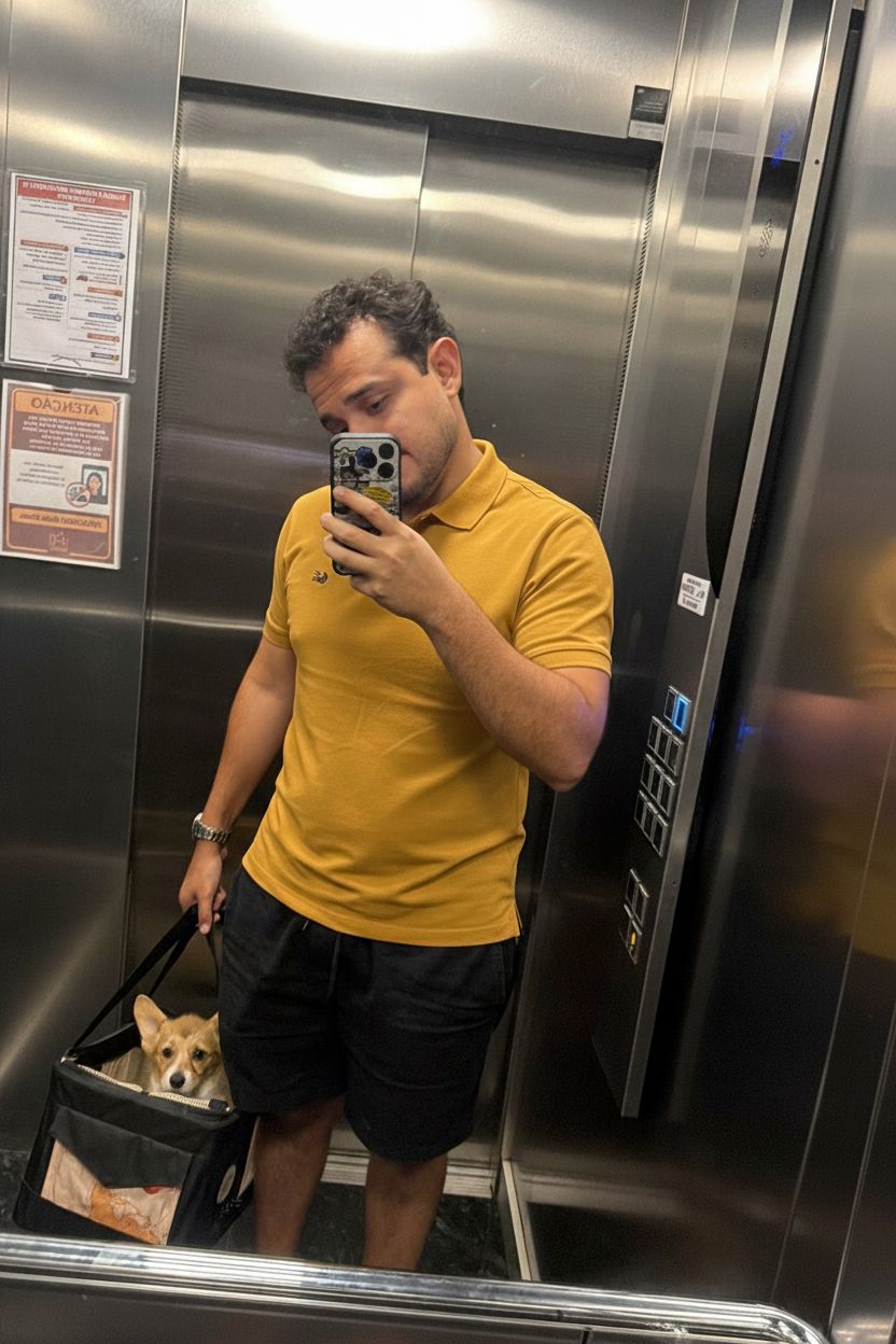 Look casual com polo amarela